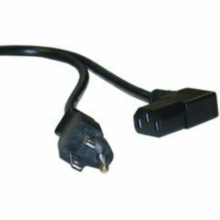 SWE-TECH 3C Right Angle Computer / Monitor Pwr Cord, Black, NEMA 5-15P to Right Angle C13, 10 Amp, 18 AWG, 10ft FWT10W1-06210